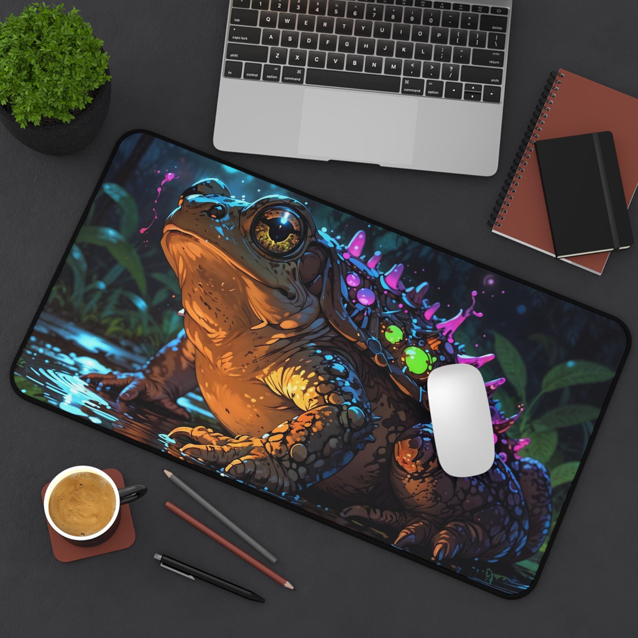 Desk Setup Workspace - Tapis de bureau mignon grenouille céleste