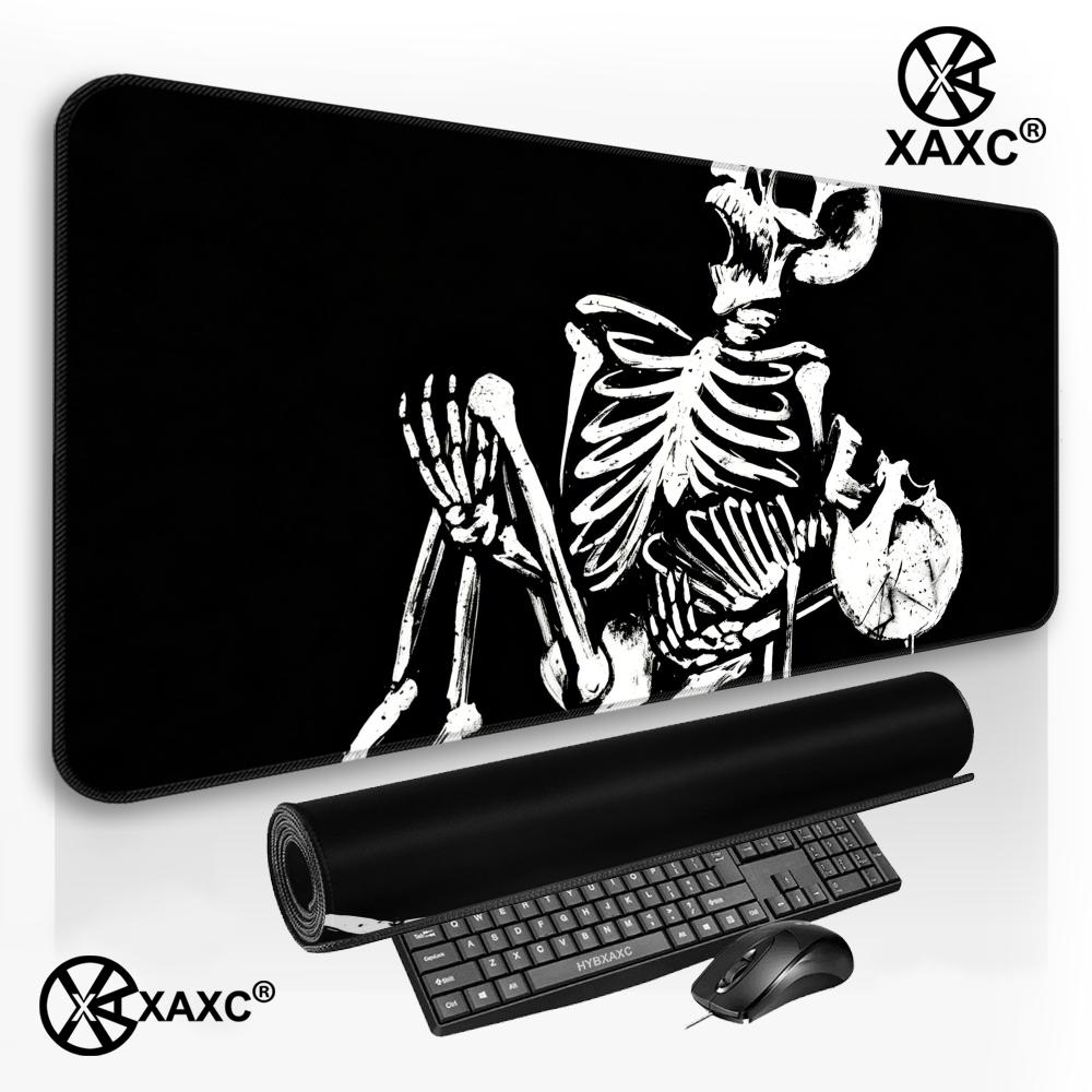 Desk Setup Dark - Tapis de souris Skull Dark Ink,
