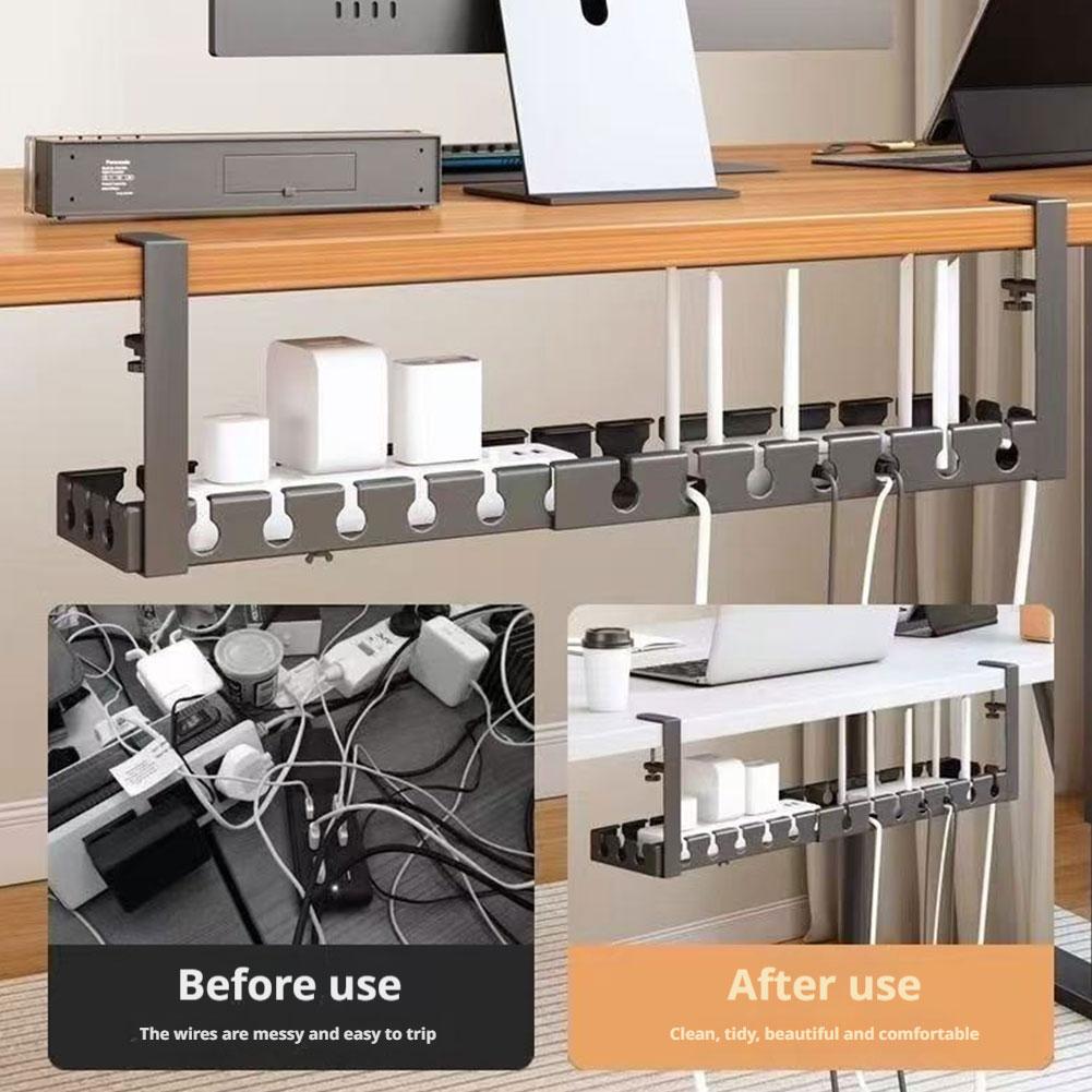Desk Setup Organizer - Gestion des câbles extensible sous le