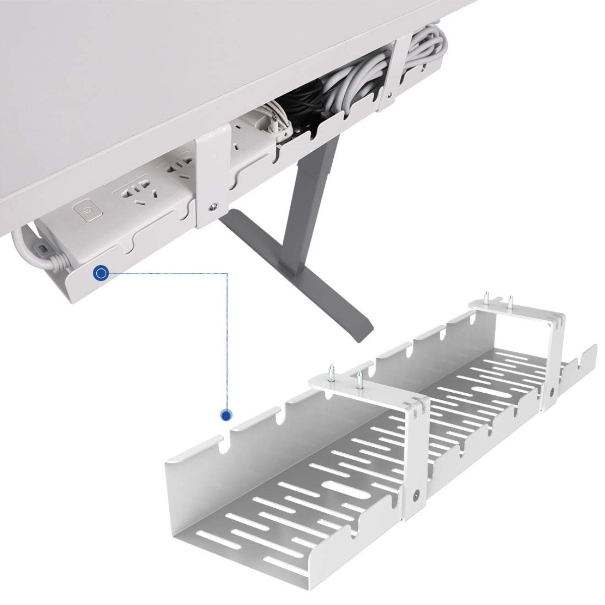 Desk Setup Workspace - Organisateur de câbles pour bureau, plateau