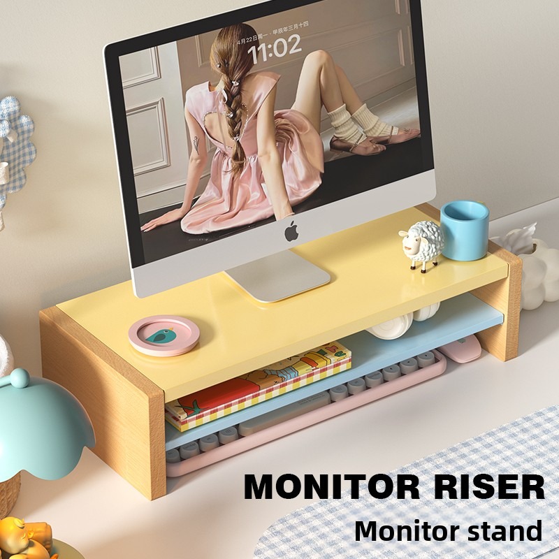 Desk Setup Workspace - Support de moniteur en bois avec