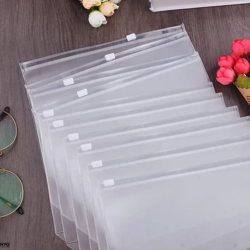 Ring Binder Box - Pochettes à fermeture éclair transparentes pour