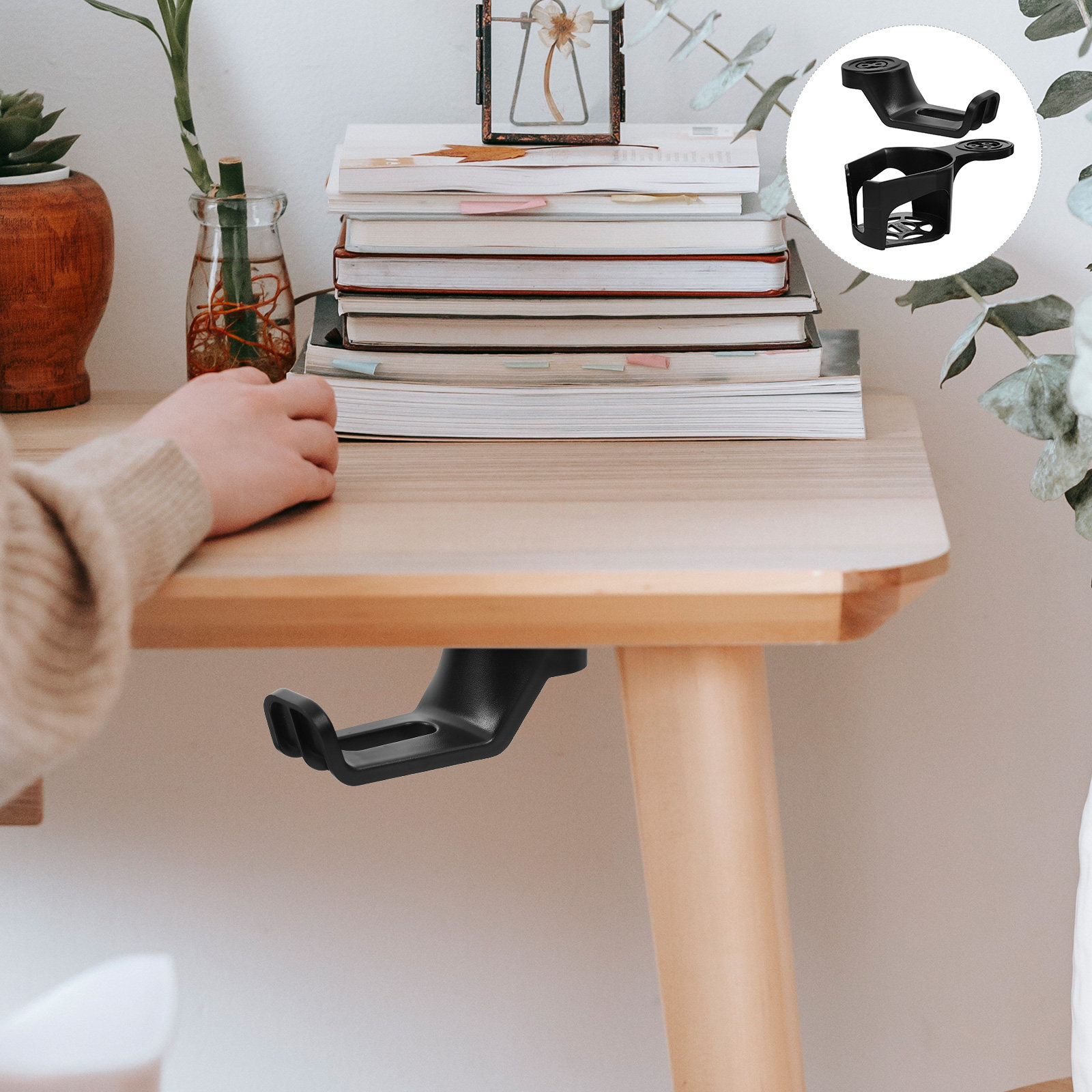 Desk Setup Workspace - Support de casque et porte-gobelet rotatif