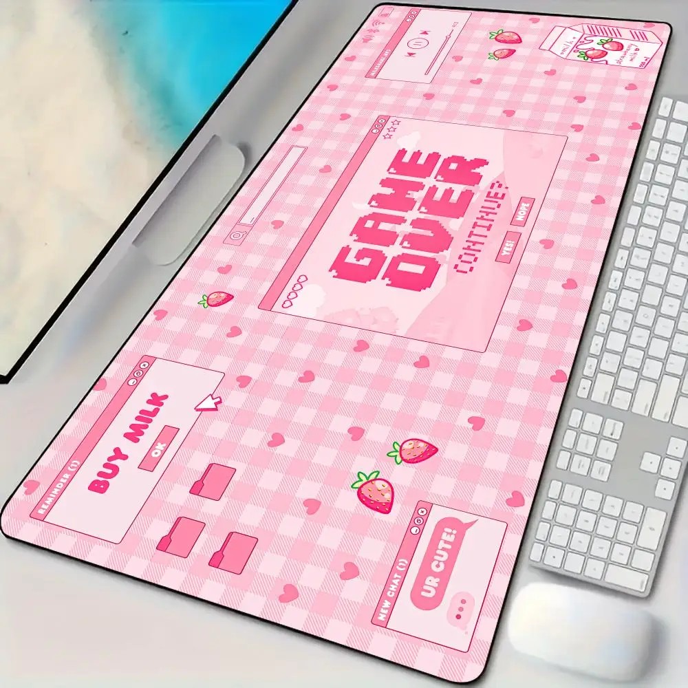 Desk Setup Pink - VIKAMA Tapis de souris rose à