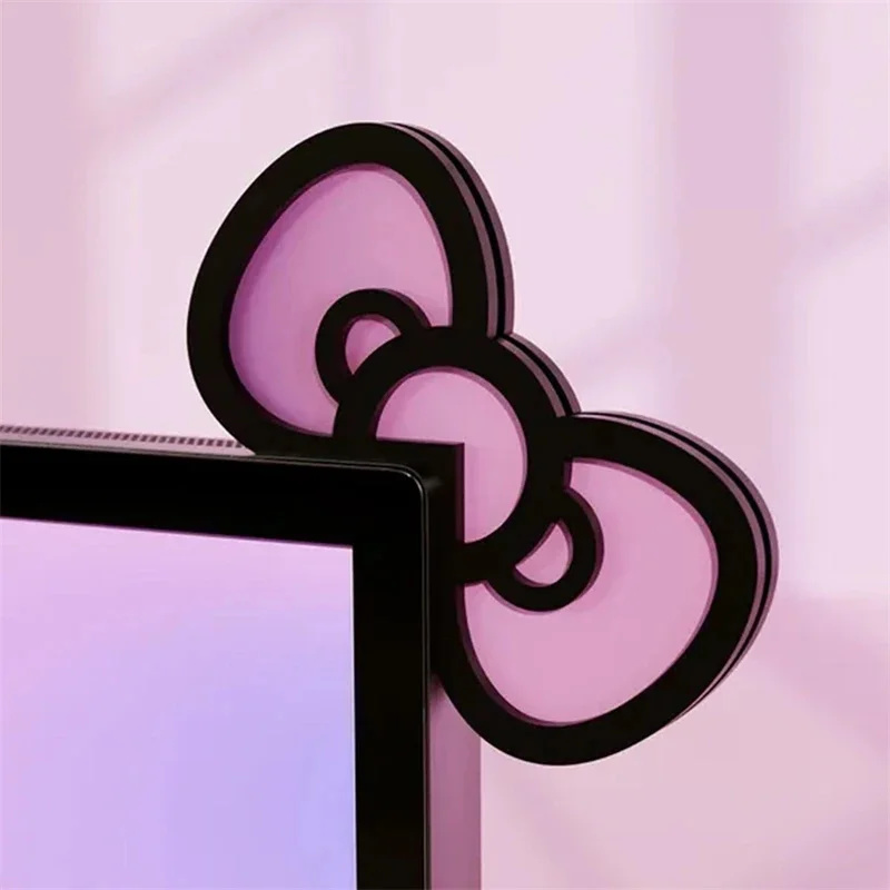 Desk Setup Pink - Kawaii – moniteur à nœud en