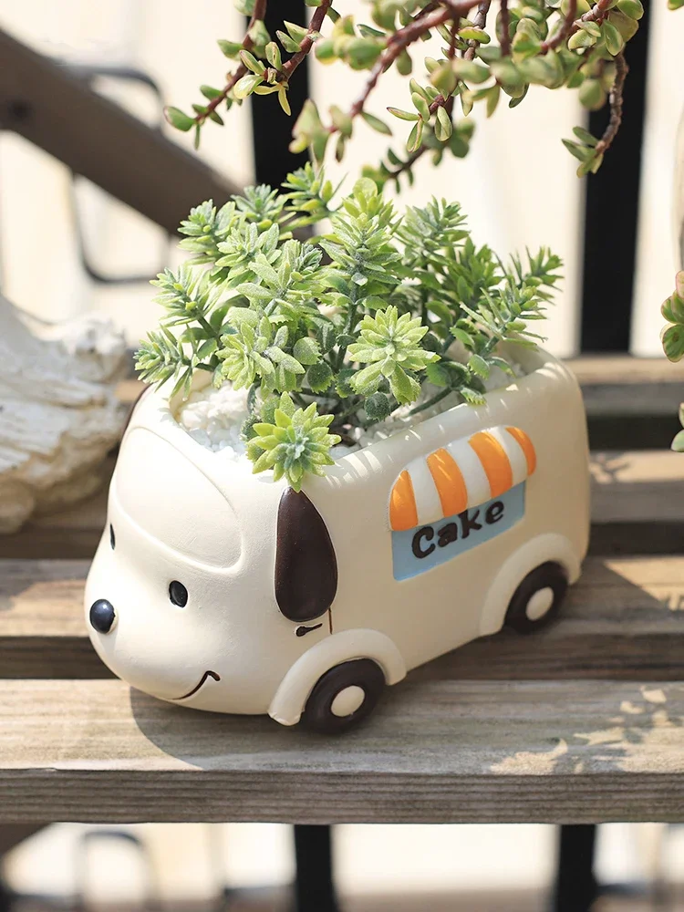 Plant Pot Small Desk - Pot de plantes succulentes en résine,