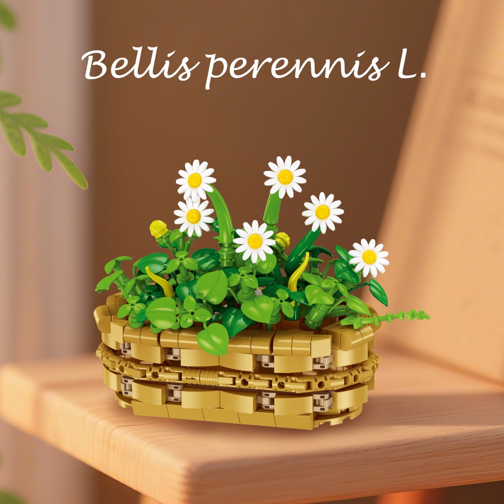 Plant Pot Small Desk - Blocs de construction de plantes marguerite,