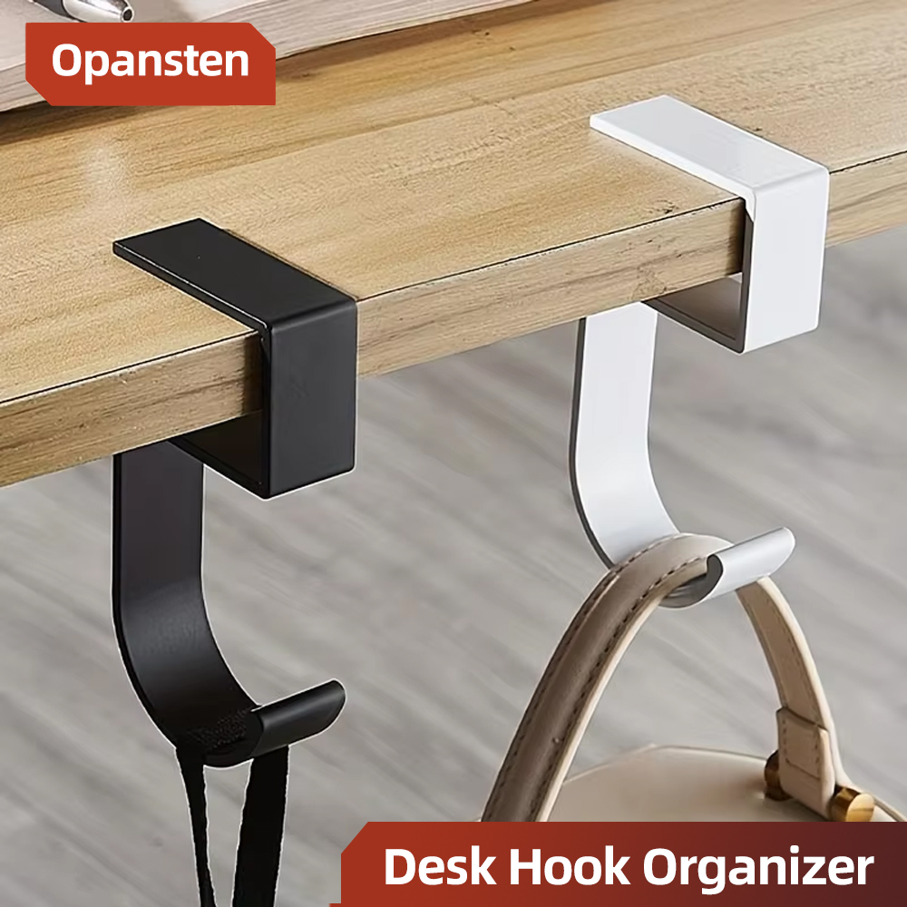 Desk Setup Black And White - Organisateur de crochets de bureau en