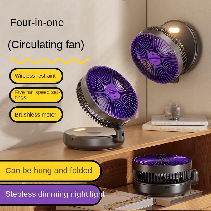 Desk Setup Dark - Ventilateur mural pliable 5000 mAh qui