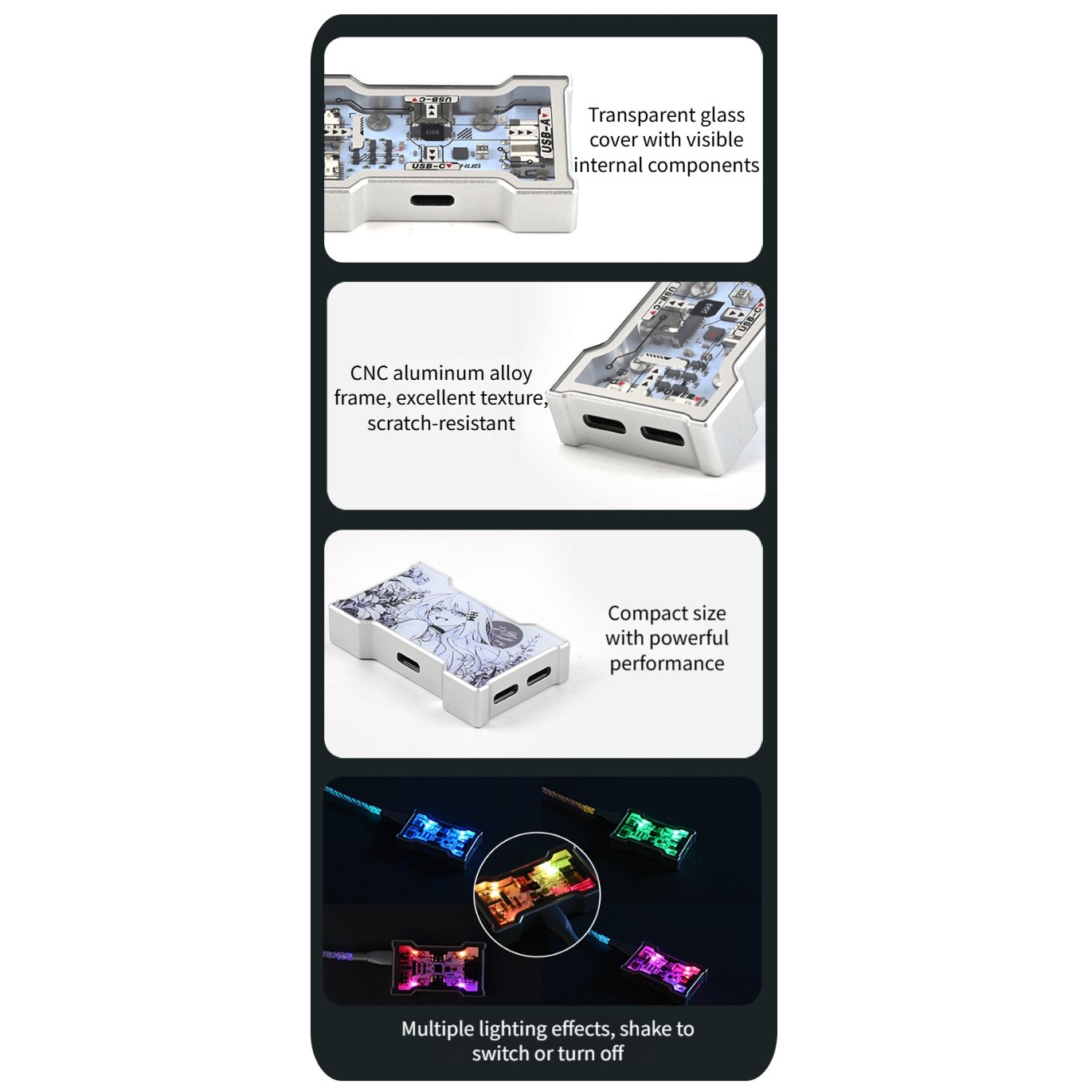 Hub USB RGB 2 entrées 3 sortie - Desk Setup Keyboard avis et prix