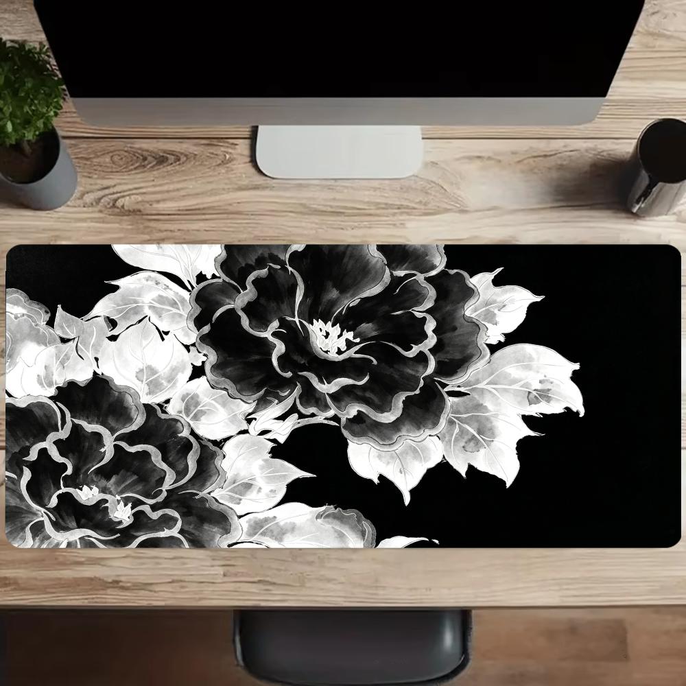 Tapis de souris pivoine teint  - Desk Setup Black And White avis et prix