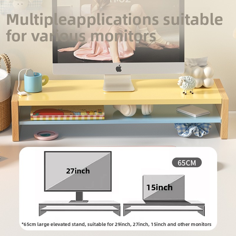 Support de moniteur en bois av - Desk Setup Workspace avis et prix