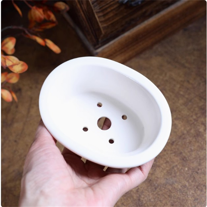 Pot à bonsaï ovale blanc en po - Plant Pot Small Desk avis et prix