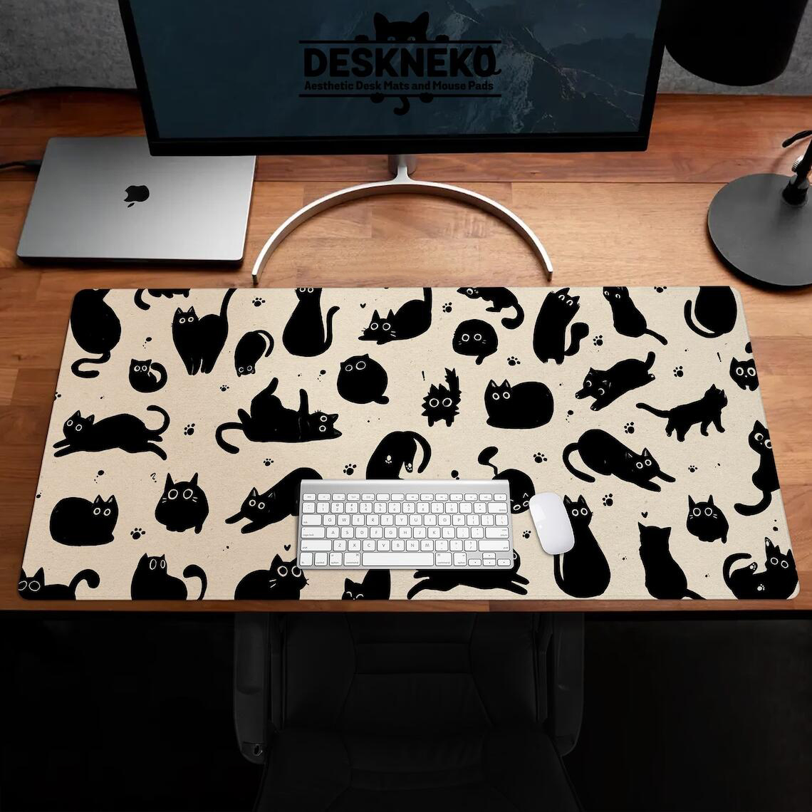 Tapis de souris chat noir mign - Desk Setup Pink avis et prix