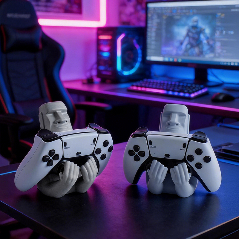 Sculpture en résine Moai de l' - Desk Setup Xbox avis et prix