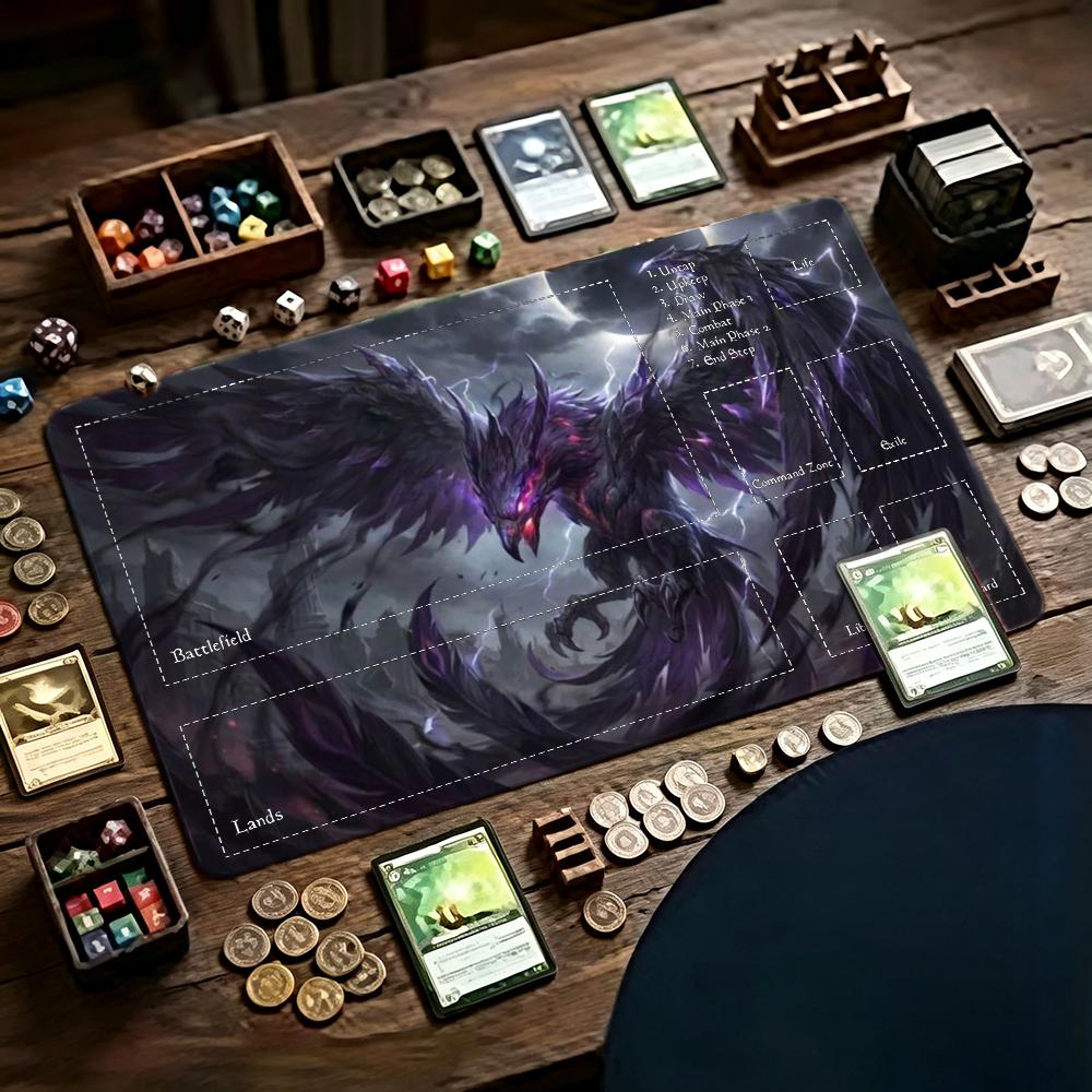 Tapis de jeu Dark Purple Phoen - Desk Setup Dark avis et prix