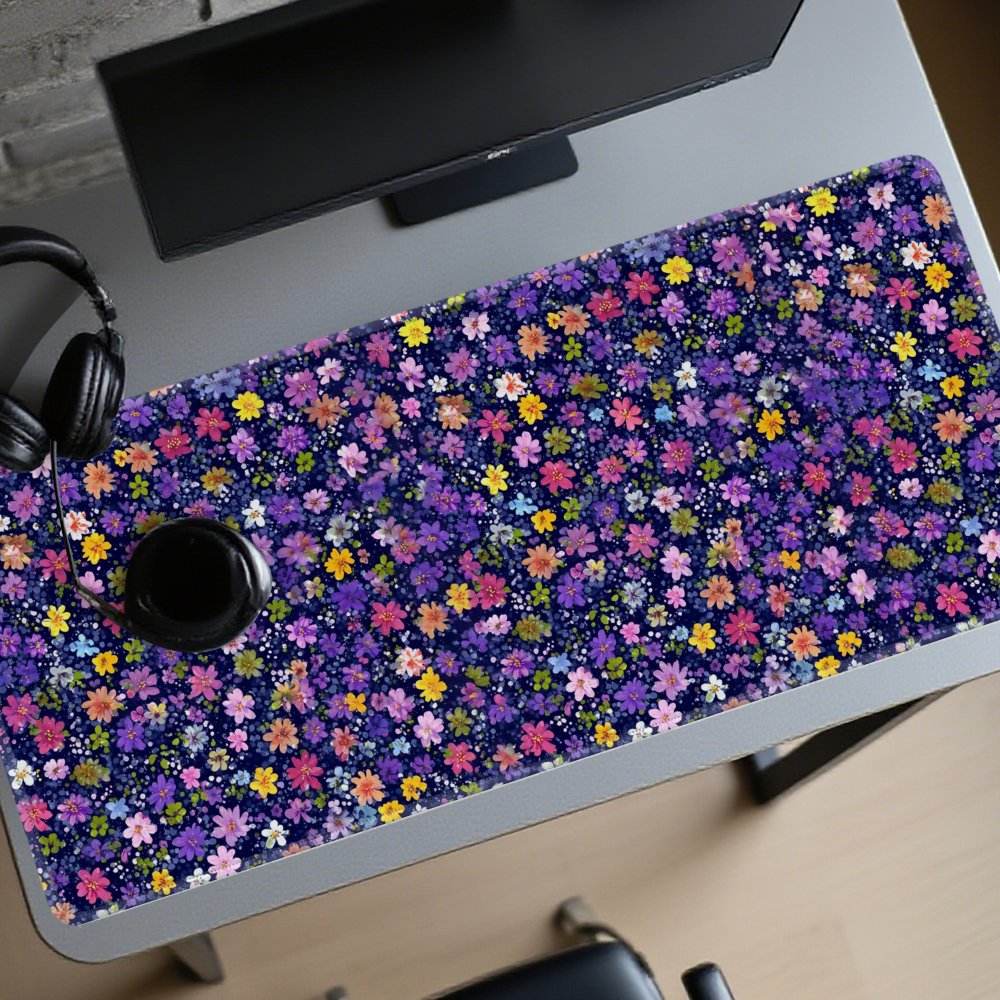 Tapis de bureau à motif floral - Desk Setup Dark avis et prix