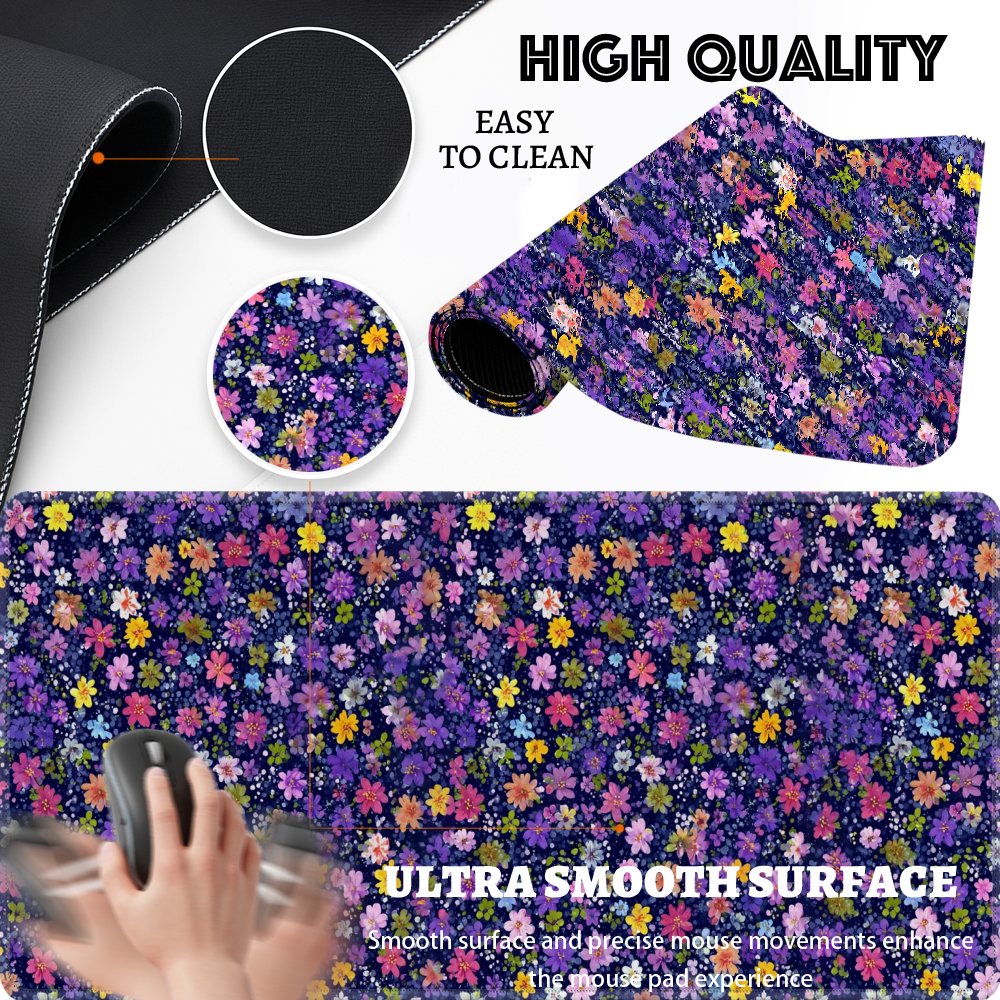 Tapis de bureau à motif floral - Desk Setup Dark avis et prix