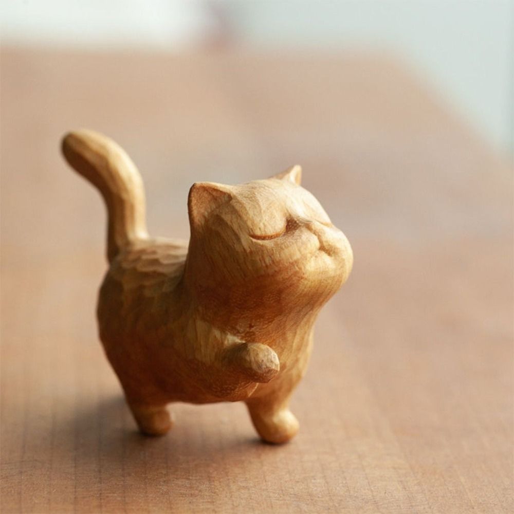 Cadeau en bois chat ornement p - Desk Setup Nature avis et prix
