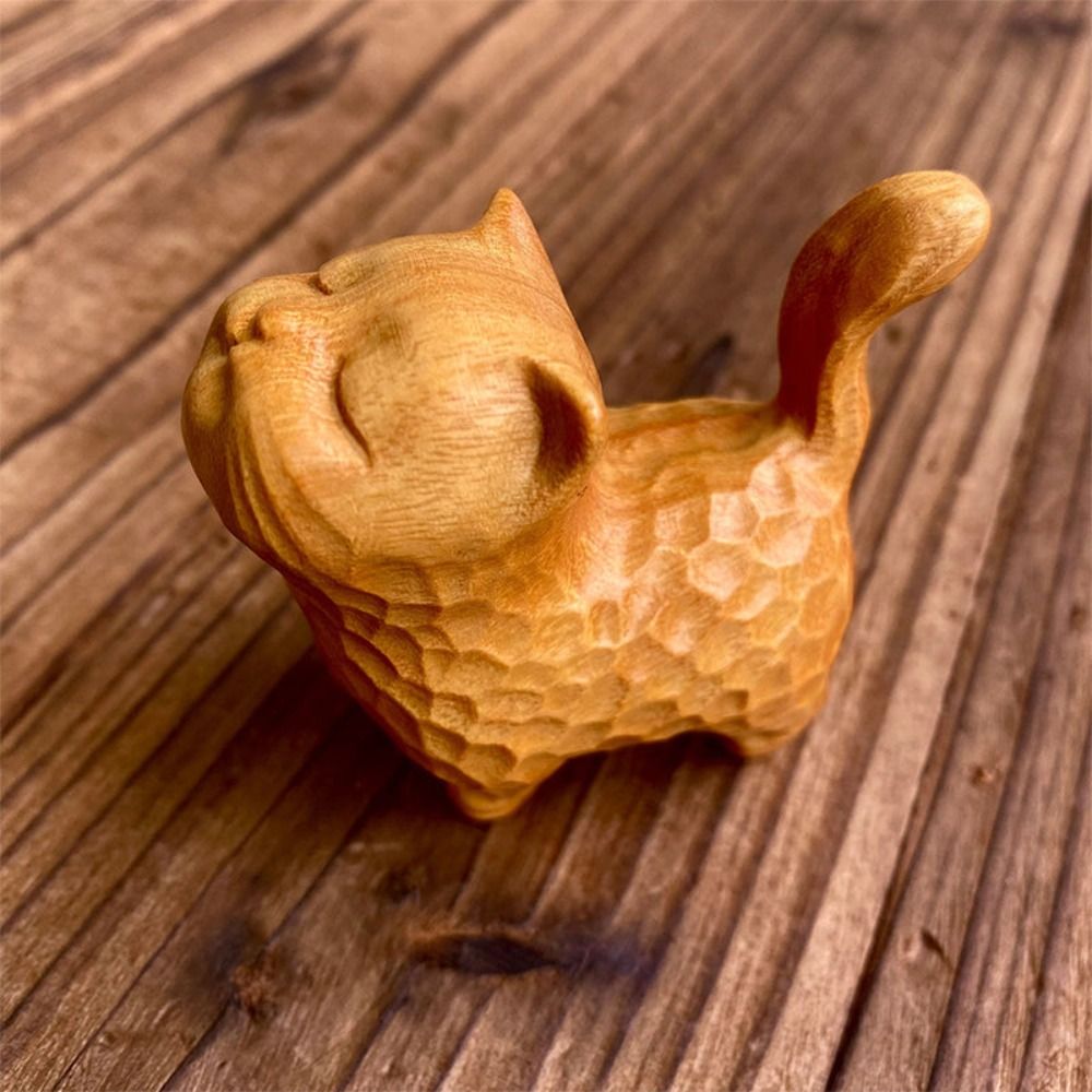 Cadeau en bois chat ornement p - Desk Setup Nature avis et prix