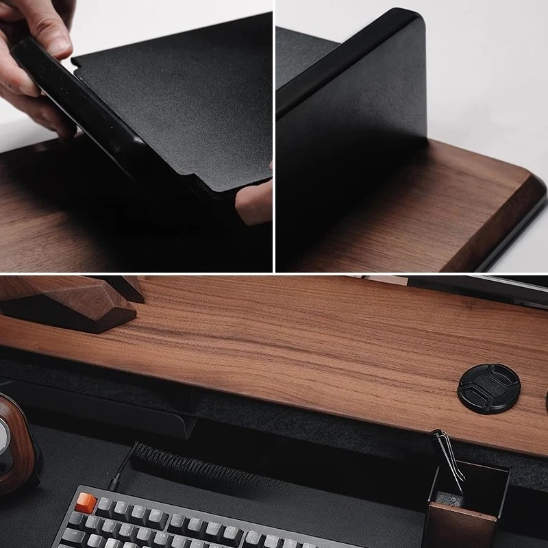 Support de moniteur en noyer m - Desk Setup Workspace avis et prix